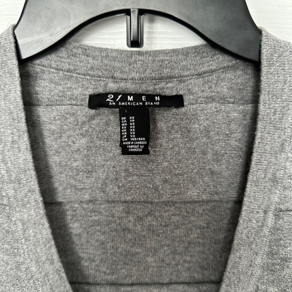 Men’s 21Men Cardigan Sweater - Color Grey - Size XS - Picture 2 of 3